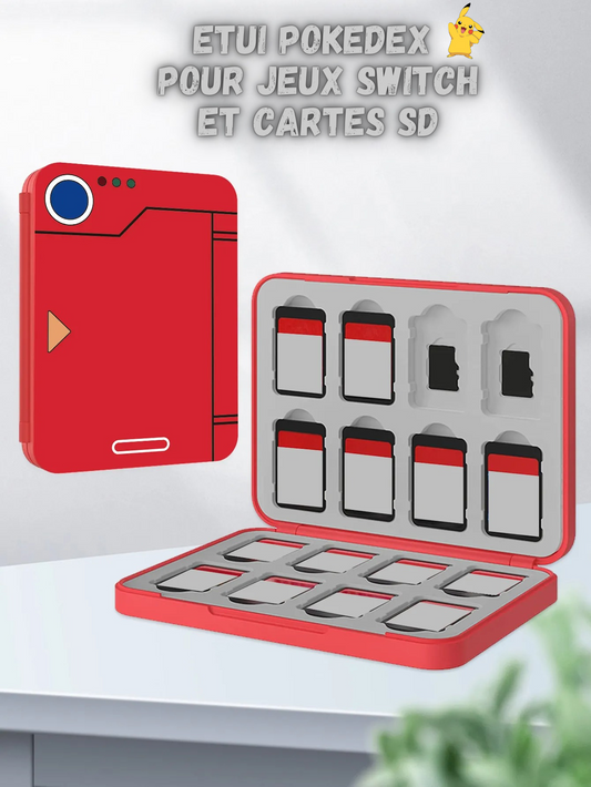 Boite Pokedex - Rangement 16 jeux switch & carte SD